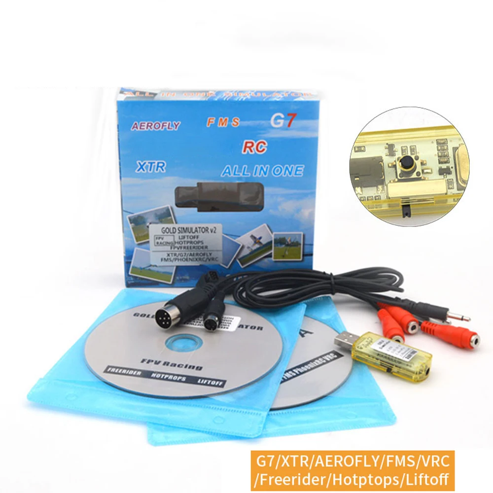 

RC 22 in 1 USB Simulator Cable for RC Realflight Helicopters G7 and 5.0 VRC2 FMS XTR Aerofly G7.0 Adapter Flight