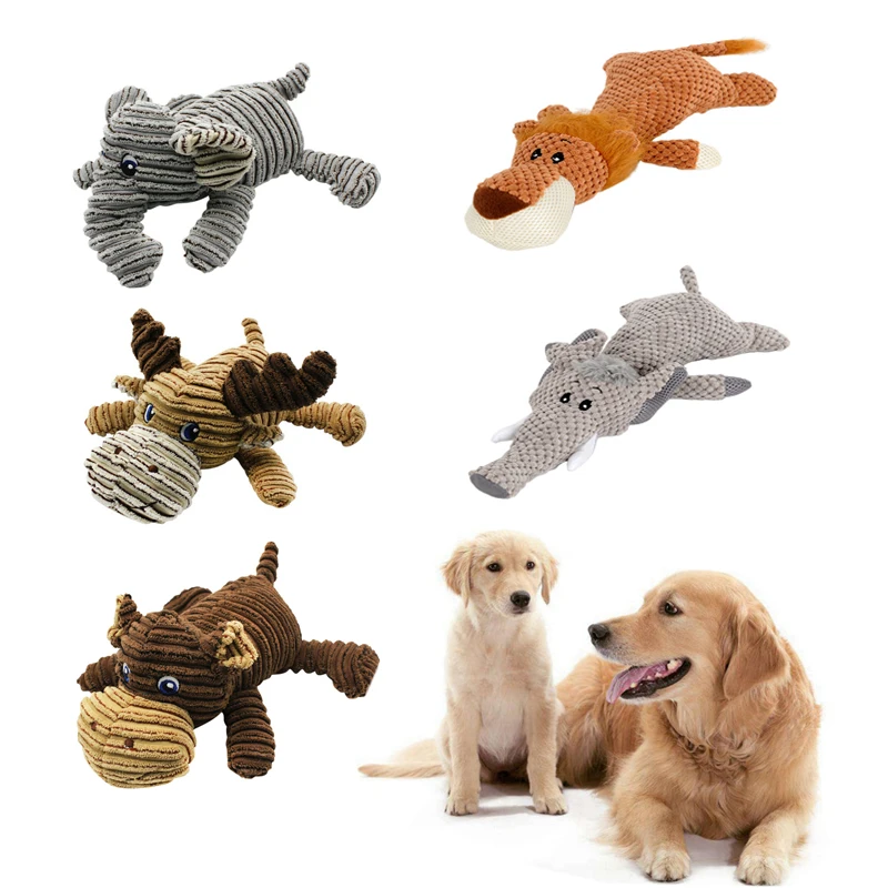 

Cute Squeaky Puppy Toy Dog Accessory Fleece Animal Shaped Squeaky Doll For Dogs Interactive Pets Soft Chew Toy For Stress Relief