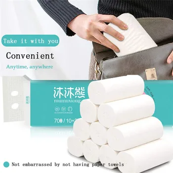 

12 Rolls/Lot Toilet Paper Portable Tissue Paper Cleaning Soft Towel Safety Household Paper Thickened Toilet Bamboo Pulp Paper