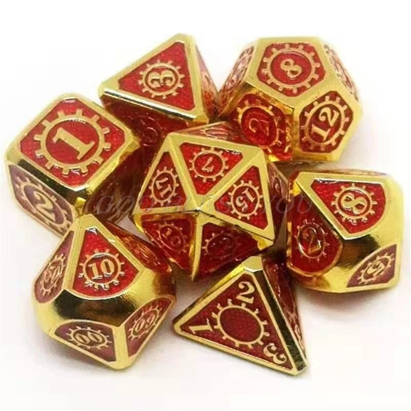7 шт./компл. D& D металлические кости для Подземелья и Драконы Творческий ролевые игры в кости Настольная игра поставки цифровые кости развлечения аксессуары - Цвет: G