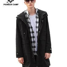 Пионерский лагерь, модный Тренч, длинное пальто для мужчин, новая осенняя ветровка, повседневные Черные пальто, мужские длинные пальто AFY908373