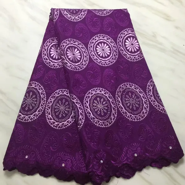 purple Африканская Вощеная кружевная ткань, Вышитое бордовое нигерийское кружево для невесты, французская бисерная кружевная ткань для женского платья - Цвет: purple