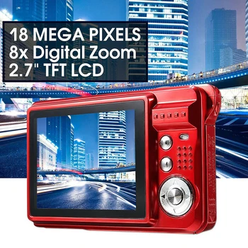 

Mayitr 1pc Portable Mini 8X Zoom TFT LCD Screen Digital Camera 2.7 Inch Ultra Thin 720P HD 18MP Household Camcorder