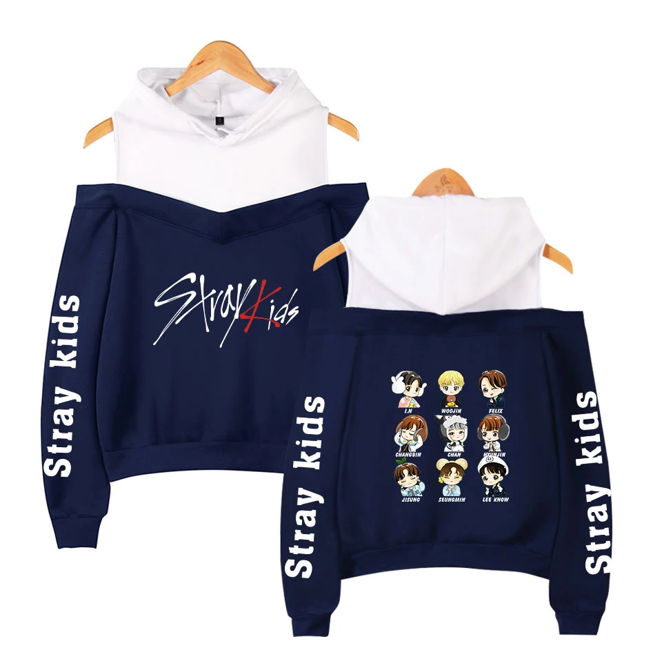 Stray Kids Off-shoulder Sweatshirts