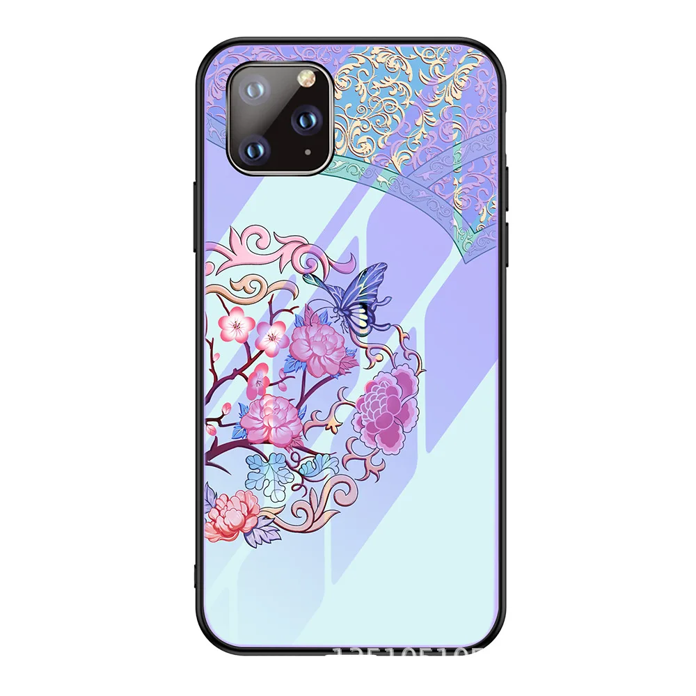 Светящийся i чехол для телефона для iPhone 6 S 6 S 7 8 Plus, чехол из закаленного стекла, чехол s для iPhone 11 Pro Max X XR XS MAX Funda
