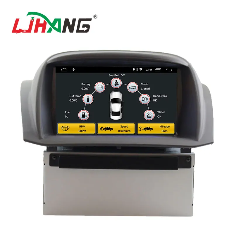 Sale LJHANG Car Multimedia Player Android 9.0 For Ford Fiesta 2008-2017 WIFI 2 Din Car DVD Radio Player GPS Navigation Stereo IPS RDS 1