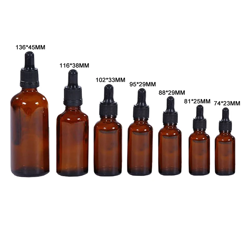 

Empty Dropper Bottle Amber essential oil Glass Aromatherapy Liquid Brown 5-100ml Drop for massage Pipette Bottles Refillable