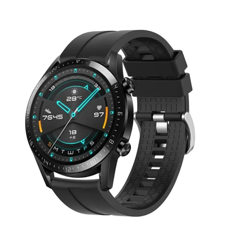 OOTDTY спортивные наручные силиконовые часы ремешок для huawei Часы GT2 46 мм шестерни S3 классический