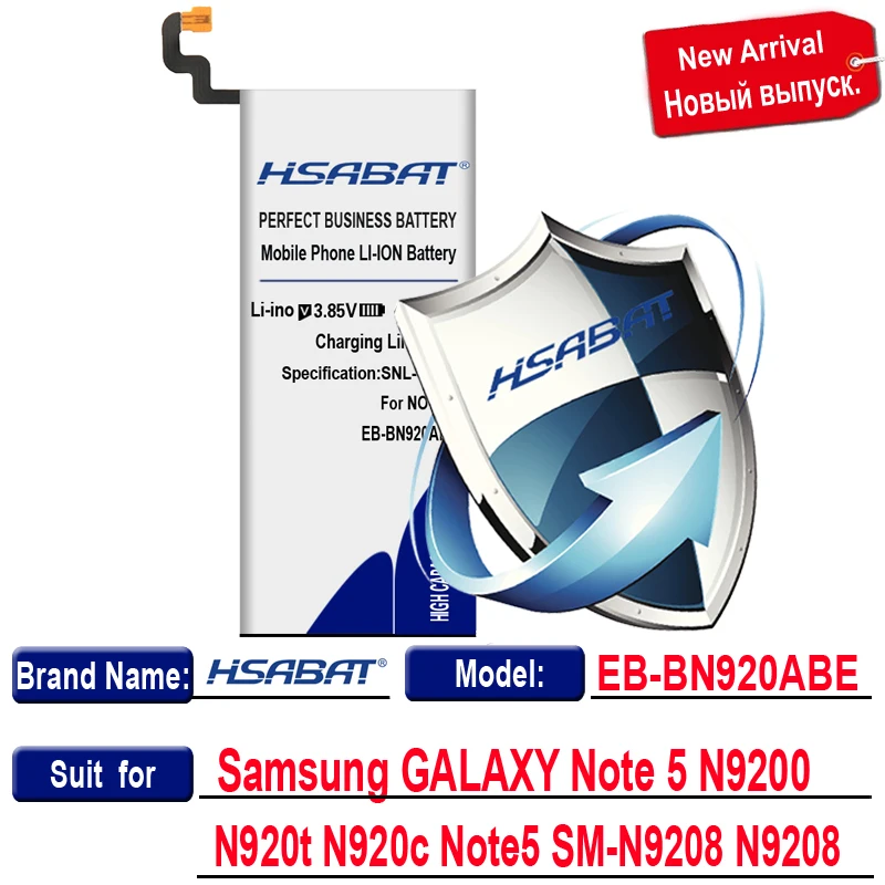 HSABAT EB-BN920ABE 4300 мАч батарея для samsung GALAXY Note 5 батареи note5 N9200 N920t проект Noble N920c N9208 SM-N9208