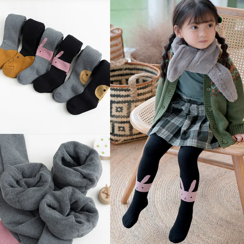 

Winter Children's Terry Cotton Warm Bottoming Pants Thickening Baby Big PP Outside Wearing Pantyhose Enfant Meisje Tights Girls