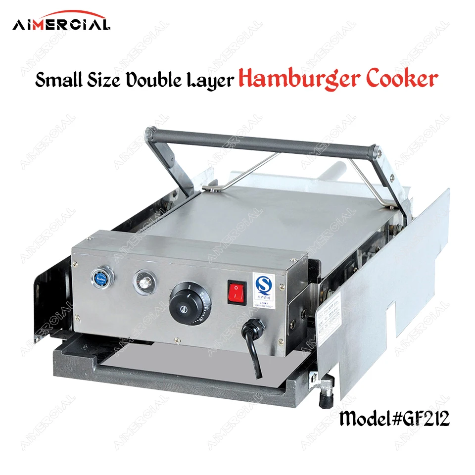 

GF212 electric hamburger bun toaster maker Stainless Steel bread toaster cooker double layer toaster machine