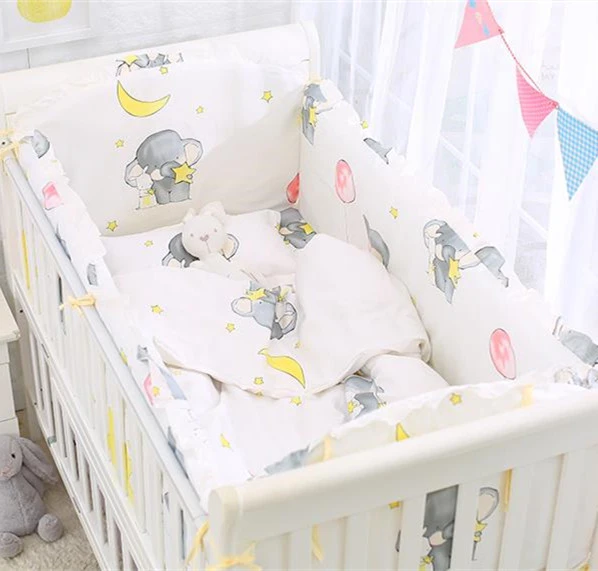 6 9pcs Elephant Baby Crib Bedding Set Jogo De Cama Baby Cot Bumper Girl Boy Bed Decor 120 60 120 70cm Bedding Sets Aliexpress