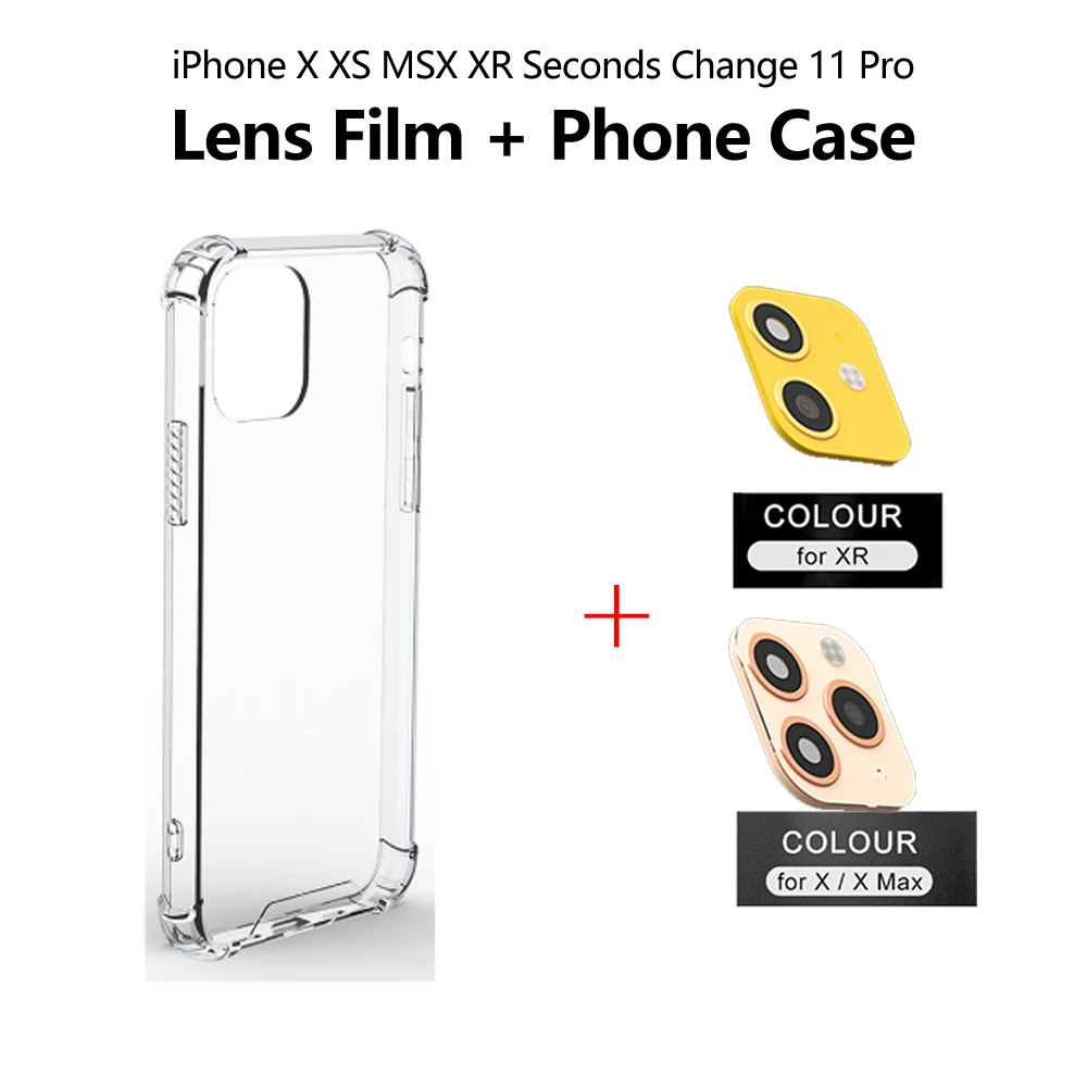 Защитная пленка для объектива камеры, сменная секундная пленка для iPhone 11 Pro Max Metal Alumium Caser iPhone X XR XS MAX, Защитная крышка для камеры - Цвет: Gold Lens Case