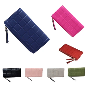 

New Fashion Stereoscopic Square Women Wallets Embossed Wallet Female Clutch Double Zipper Purses Female wallet Gift Black