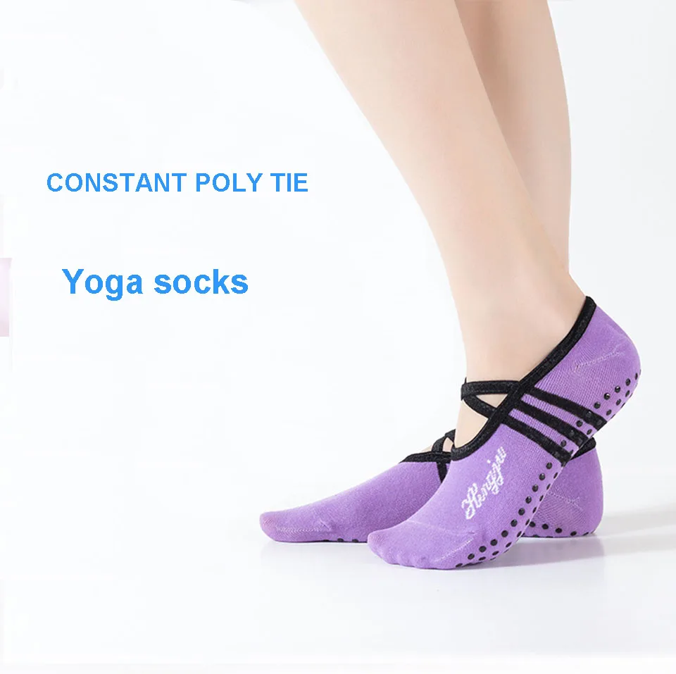 Женские носки для йоги, с круглым носком, с открытой спиной, хлопковая, не полосатая повязка, спортивные носки, вентиляция, Пилатес, детские колготки танцевальные носки, Тапочки