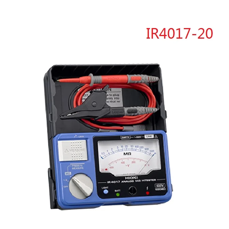 

HIOKI IR4017-20 Single-Range 500 volt /1000 megohm Efficient Analog Insulation Resistance Tester