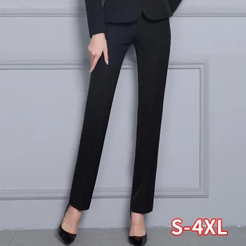 

High Waist Ladies Straight Office Trousers Women Formal Pants Autumn Work wear Big Plus Size S~4XL 5XXXXXL Pantalon Femme