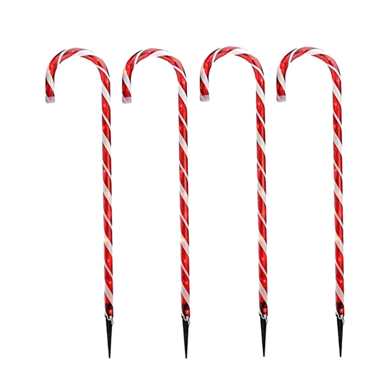 

Christmas Pathway Candy Cane Walkway Light 10 Inch Stakes Lamp Outdoor Yard