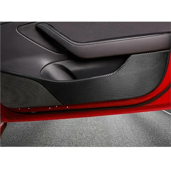 

Trim Anti Kick Pad 4Pcs Wear-resistant Anti Dirt Interior Inner Carbon Fiber