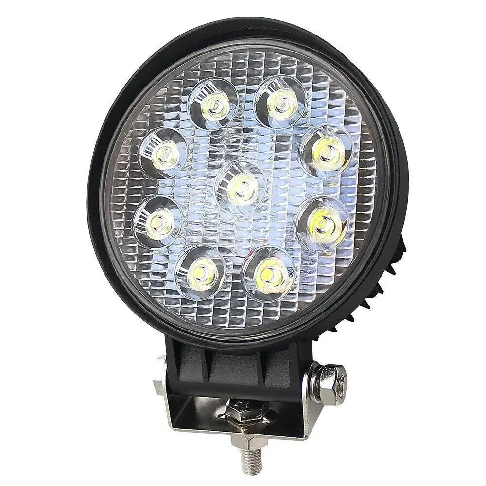 

Adeeing 5 Inch 27W 9-32V Round LED Work Light Bar 9LEDs 6500K Spot Flood Light Offroad Driving Fog Lamp Universal Car Lights