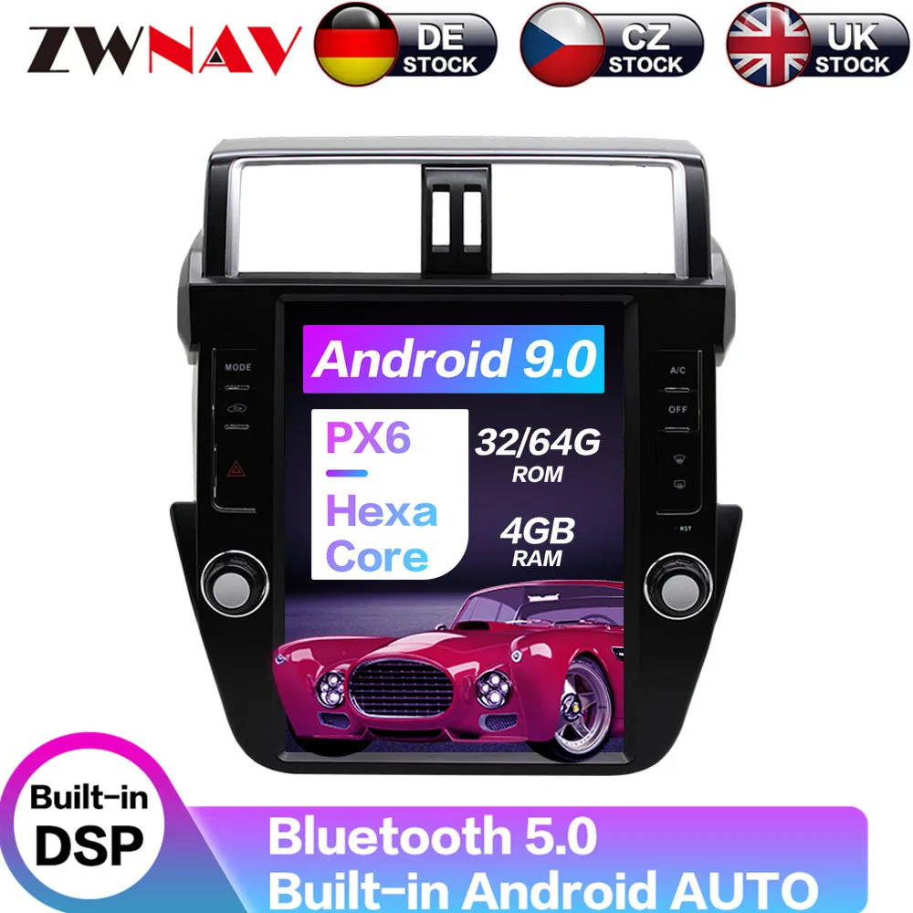 

Carplay DSP Android 9.0 PX6 Vertical Tesla Radio Car Multimedia Player GPS Navigation For TOYOTA Land Cruiser Prado 150 2014 +