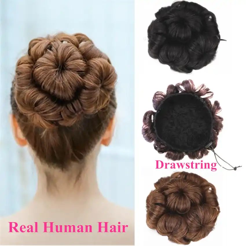 Drawstring Chignons Ponytail Hair Extensions Bun Updo Hairpiece