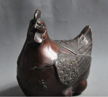 

china fengshui bronze wealth money zodiac Cock Rooster Chicken auspicious statue