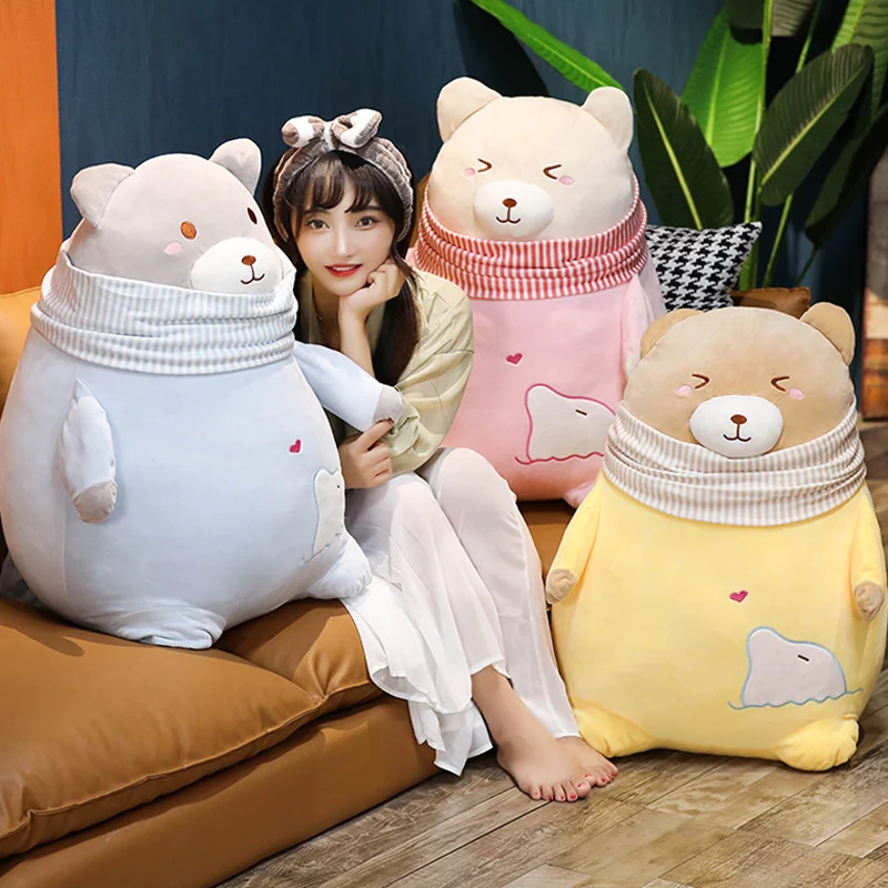 High Qulity 40/70cm 3 Colors Cute Pudding Bear Stuffed Soft Plush Toy for Child Girls Lover Birthday Valentine's Gifts