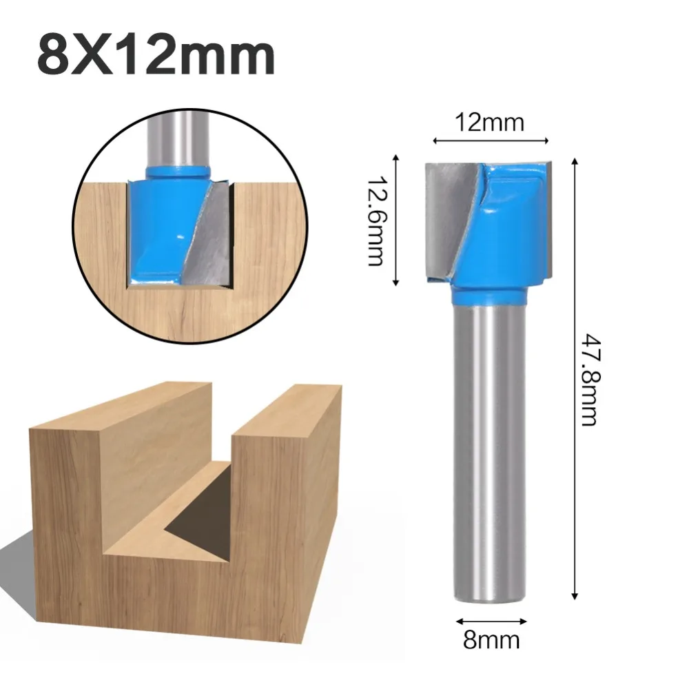 8mm Shank Surface Clean Wood Milling Woodworking Router Cutter Tool Drill Bit 