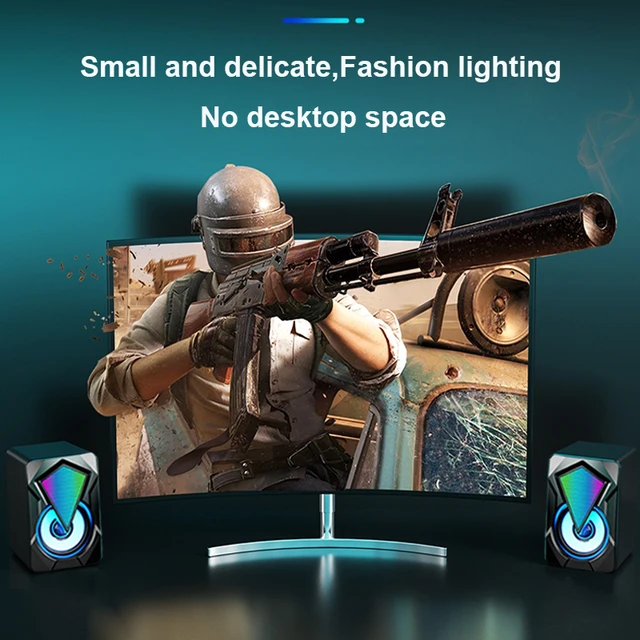Computer Speakers For Laptop Desktop with Subwoofer LED Colorful