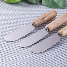 Мини-сэндвич-распорка, нож для резки сыра и масла, лопатка из нержавеющей стали, кухонный инструмент с деревянной ручкой C63B