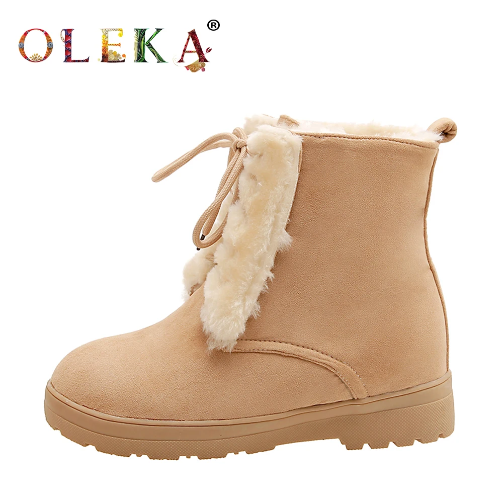 

OLEKA Mid-calf Winter Boots For Women Platform Rome Round Toe Winter Boots Sweet Style Work & Safety New AS753