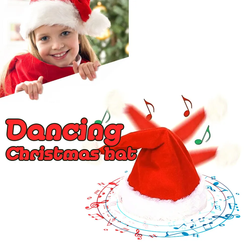 

Christmas Singing Dancing Moving Santa Hat Funny Hat Xmas Gift For Child Direct sales business 2019 hot new products Access