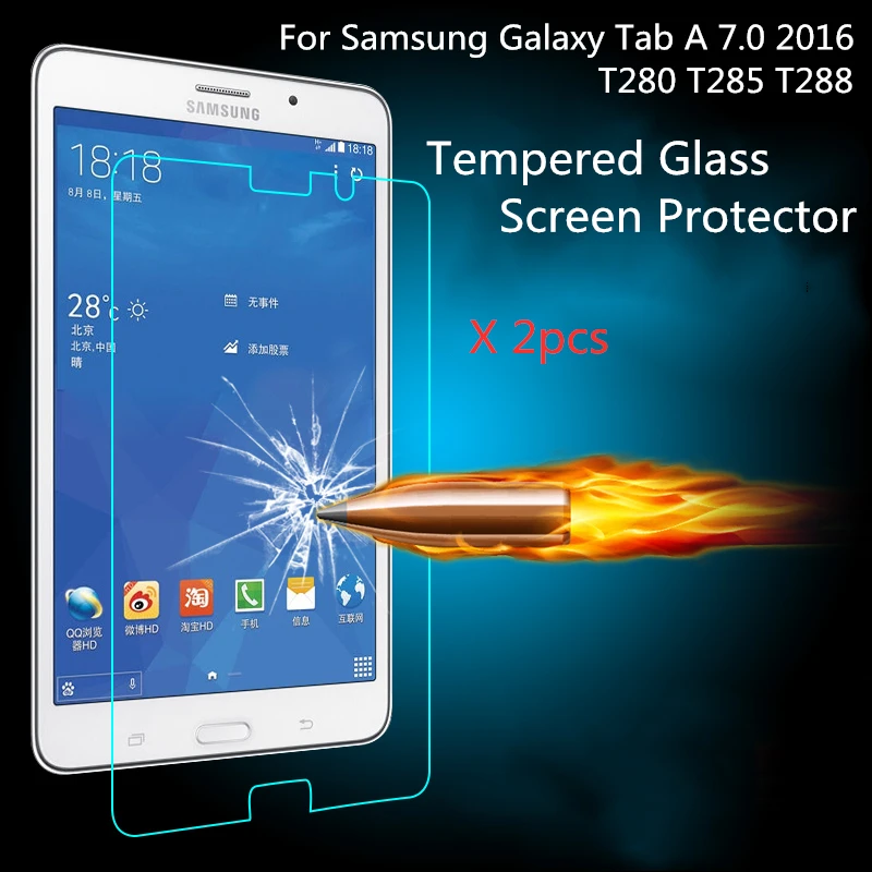 2 шт. ультратонкое закаленное стекло для защиты экрана планшета Samsung Galaxy Tab A / J Max 7 0