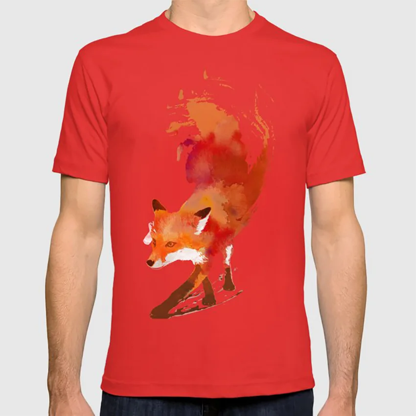 Vulpes vulpes футболка Животные Природа графический дизайн брызги красный