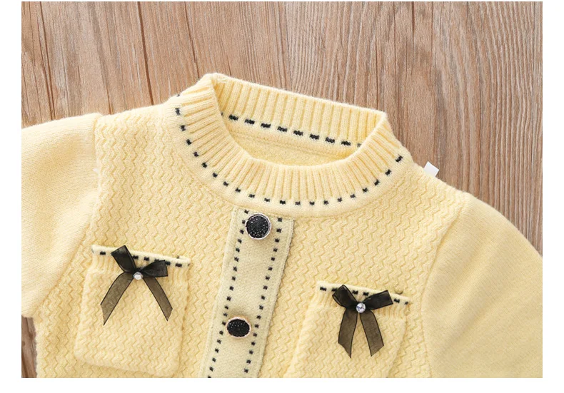 baby clothing set line Baby Girl Clothes Knitted Sweater Set Fall/Winter Girl Sweater College Style Girls Knitwear + Mesh Short Skirt 2-piece Set baby outfit matching set