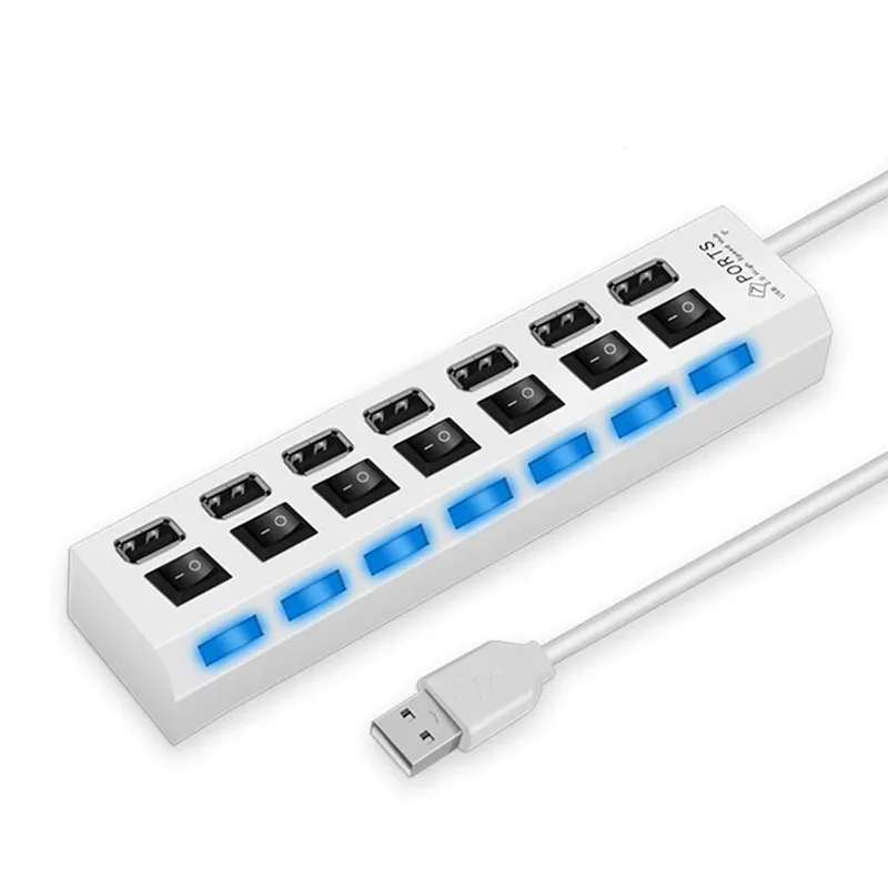 7 Ports usb hub LED USB High Speed 480 Mbps Adapter USB Hub With Power on off Switch For PC Laptop Computer PC Laptop With ON/OF 7 Ports usb hub LED USB High Speed 480 Mbps Adapter USB Hub With Power on off Switch For PC Laptop Computer PC Laptop With ON/OF