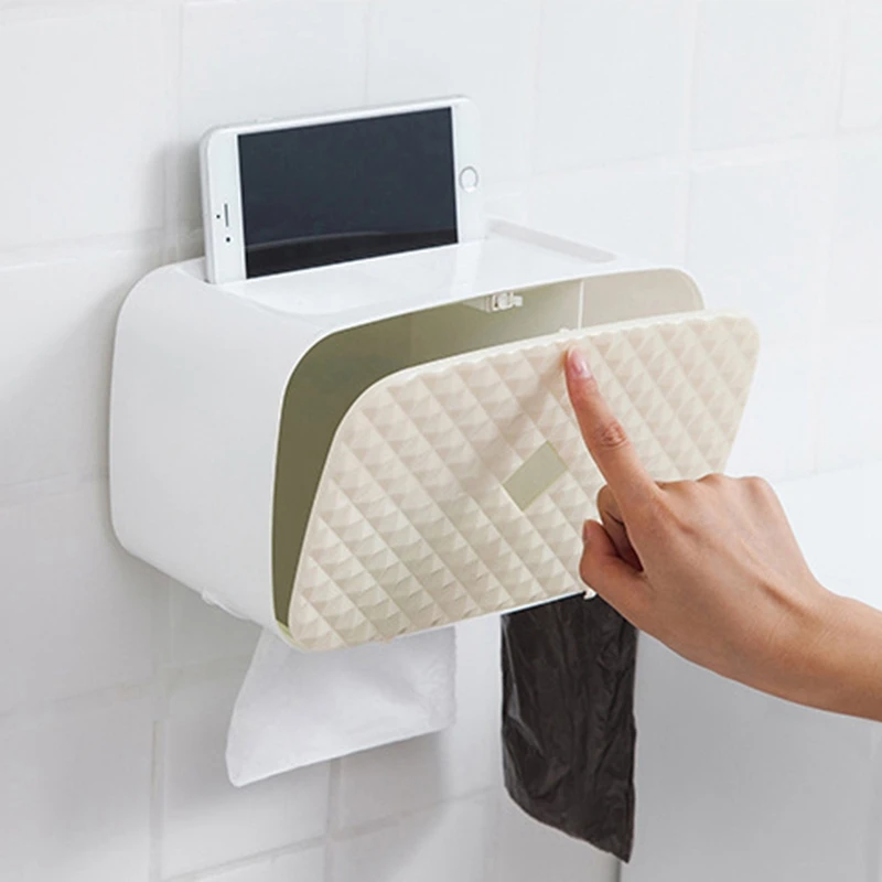 

Tissue Dispenser Wall-Mounted Kitchen Tissue Holder Toilet Storage Box Rack Napkin Home Decoration Accessories Sanitary Paper
