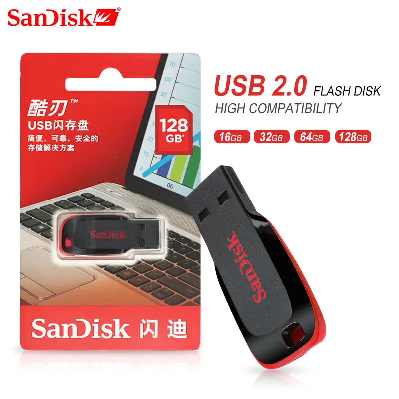 Forud type høj Øl Sandisk Usb Flash Drive Cz50 2.0 Pen 128g 64g 32g 16g Mini Pendrive Stick - Usb  Flash Drives - Aliexpress