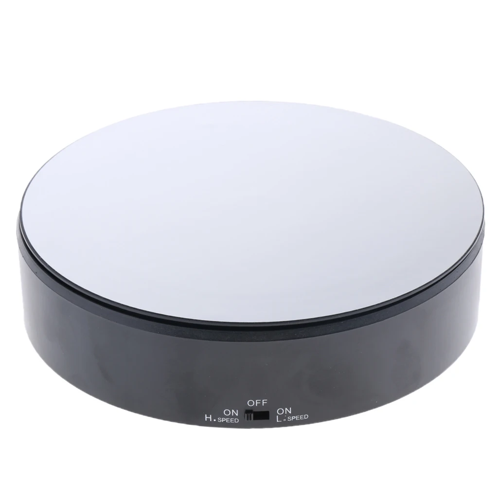 360&deg; Rotating Display Stand Base Rotary Turntable Mirrored Top - Speed Adjustable - 2kg Load Bearing