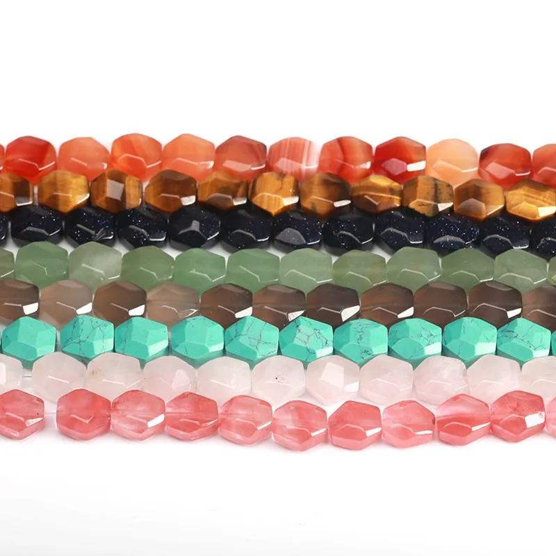 

8mm 10-12mm 18 Color Natural Stone Faceted Shape Jewelry DIY Loose Beads wk7