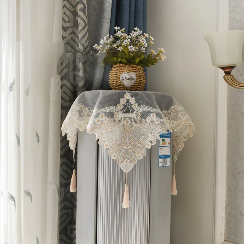 European Romantic Lace Embroidery Pendant Tablecloth Air Conditioner Washing Machine Cover Cloth Holiday Living Room Decoration
