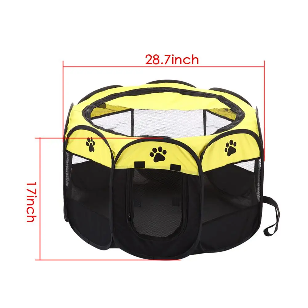 Portable Folding Pet Tent Dog House Cage Dog Cat Tent Playpen Puppy Kennel Easy Operation Octagon Fence