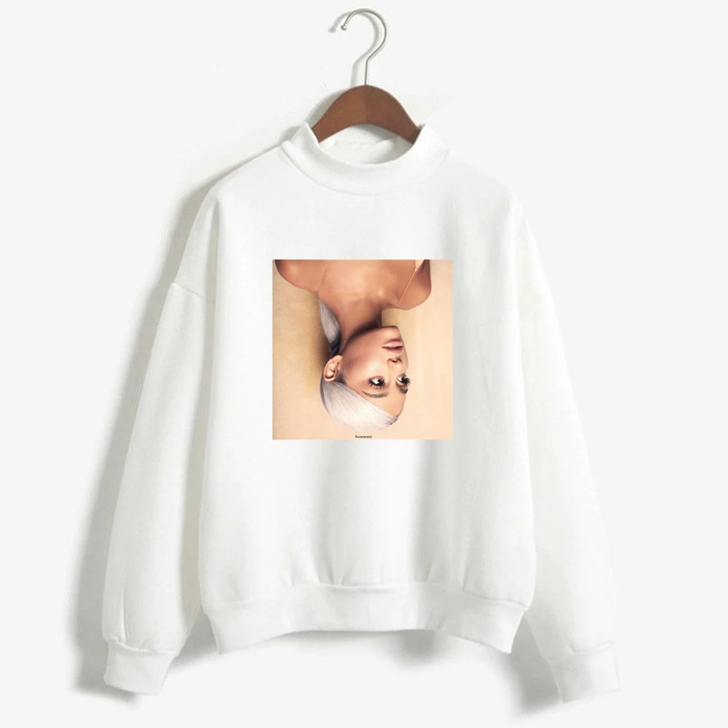 Розовые толстовки с капюшоном для женщин Ariana Grande Harajuku пуловер Kawaii размера плюс толстовка с капюшоном - Цвет: White