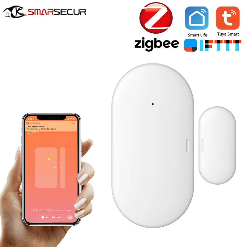 Tuya Zigbee датчик двери/окна контактов система сигнализации для умного дома