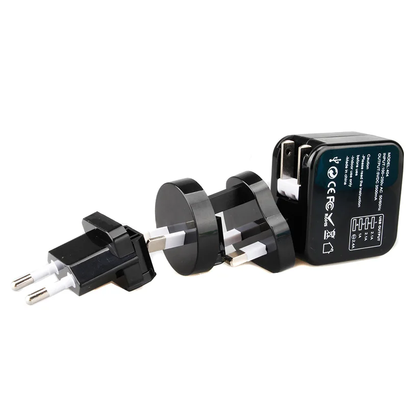 Абсолютно 4USB мульти штепсельная розетка Универсальный адаптер для путешествий штепсельная Вилка для США, Великобритании, ЕС, Австралии штепсельная Вилка адаптера