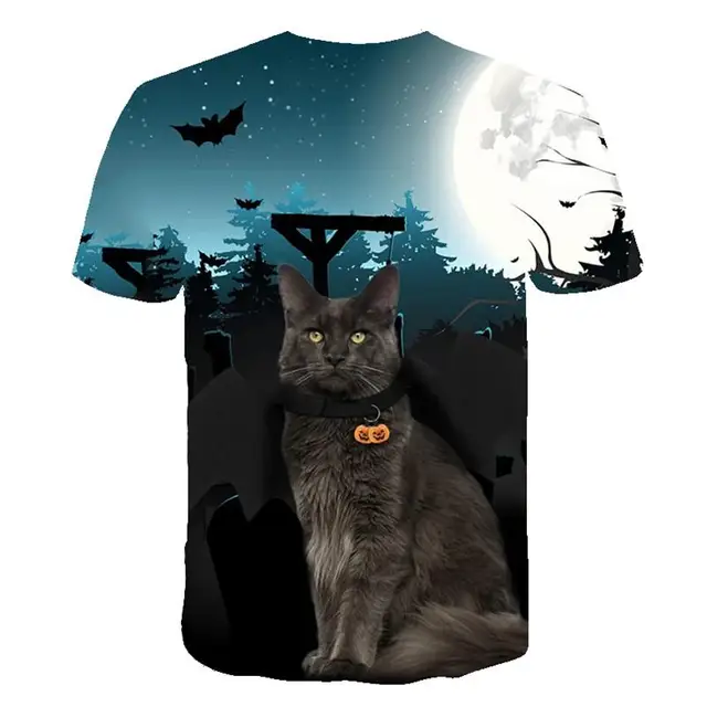 2021 Cool Fashion T Shirt For Men And Women Lovely Two Cats Print 3D T-Shirts Summer Short Sleeve T Shirts Male T Shirts XXS-6XL WJ-015