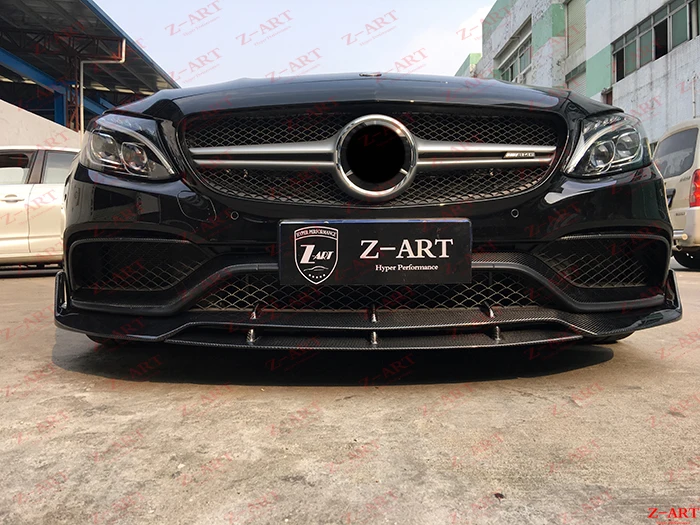 Z-ART real carbon fiber front lip for C63 Coupe Sedan 2015-2019 spoiler W205 chin | Автомобили и мотоциклы