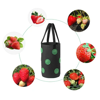 

Planting Bag Strawberry Planting Flower Trough Non-Woven Planting Bag Container Garden Potted Supplies Planting Accessories
