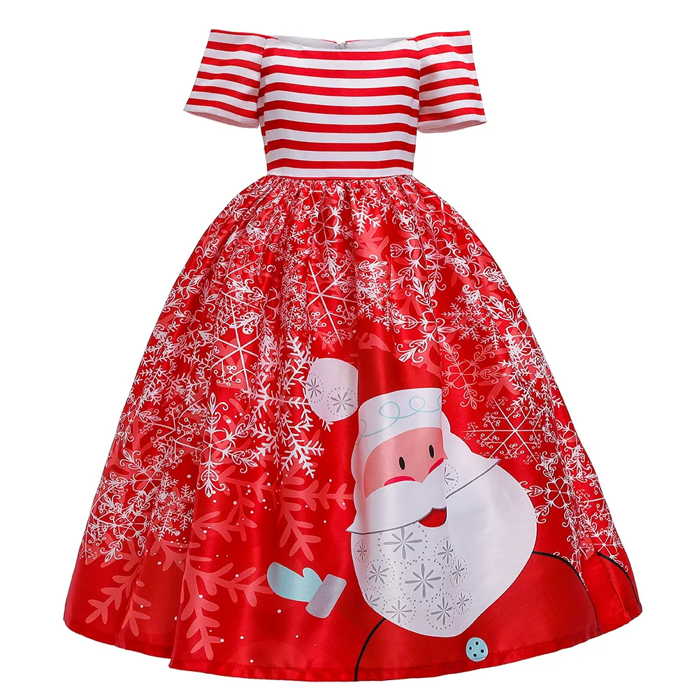 Teens Girls Party Dresses For Girls Kids Santa Claus Print Ball Gown Girls Clothes Children Clothing Carnival Christmas Dress (16)